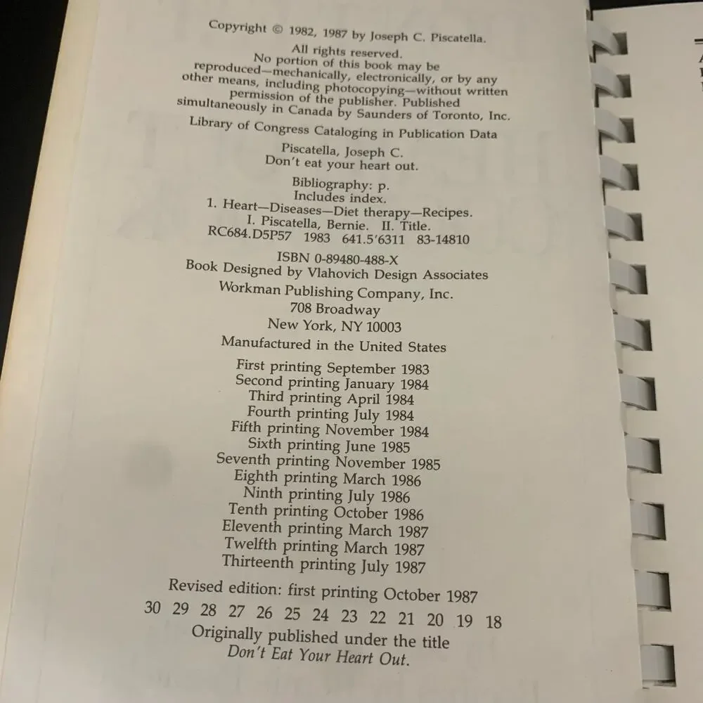 Don't Eat Your Heart Out Cookbook by Joseph C. Piscatella